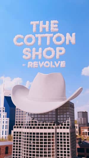 White Cotton Cloth Floats Through City in a fake-out-of-home ad of Revolve