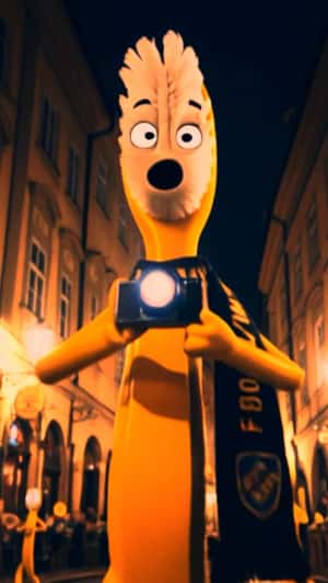 Giant Toothbrushes Parade in Prague in a fake-out-of-home ad of SK Slavia Praha