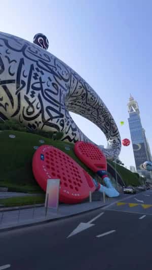 Giant Trophy Rises from the Ground in a fake-out-of-home ad of Sobha Realty