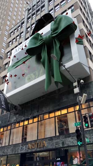 Giant Box on Store in a fake-out-of-home ad of Aritzia