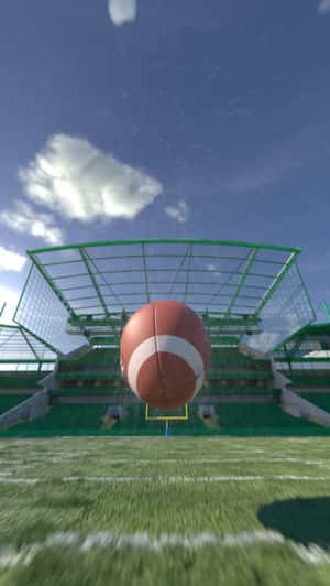 Giant Football Cracks Open on Field in a fake-out-of-home ad of Truff 