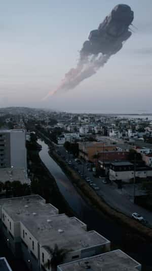 Catastrophic Crash Hits City in a fake-out-of-home ad of Alien: Earth 