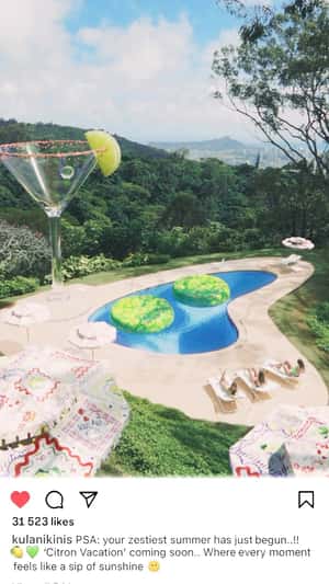 Giant Lime Cocktail Drink in fake-out-of-home ad of Kulani Kinis