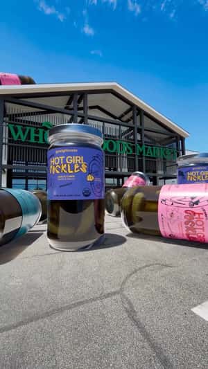 Giant Jars Fall from Above in a fake-out-of-home ad of good girl snacks