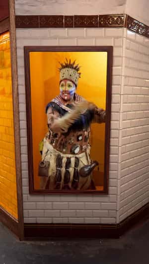 Pride Lands Take Over Escalator in a fake-out-of-home ad of Théâtre Mogador 