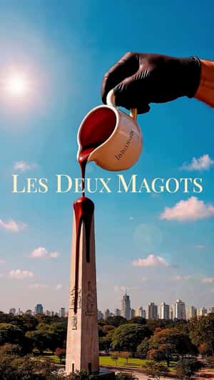 Giant French Breakfast Across Brazil in a fake-out-of-home ad of Les Deux Magots 