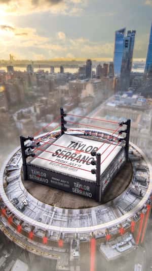 Boxing Ring Installation in a fake-out-of-home ad of Madison Square Garden 