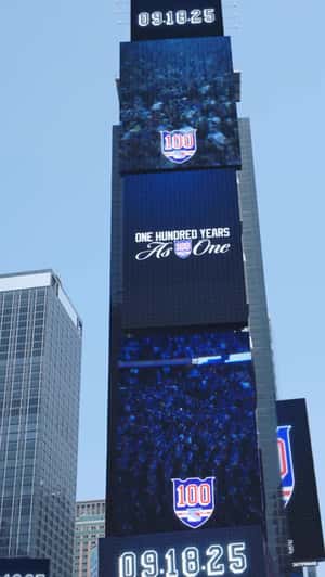 Times Square Screens Showcase Hockey in a fake-out-of-home ad of New York Rangers