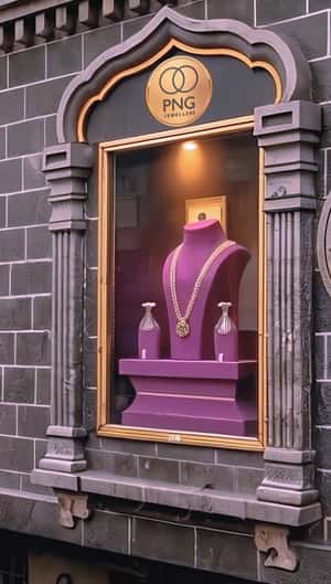 Jewelry Display on Steam Train in a fake-out-of-home ad of PNG Jewellers