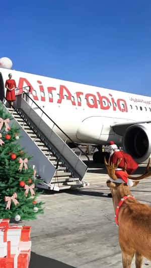Christmas Display at Tarmac in a fake-out-of-home ad of Air Arabia
