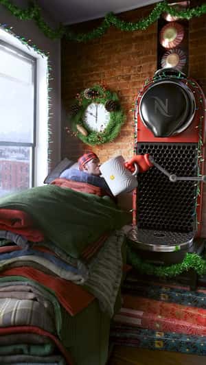 Robotic Hand Serves Coffee in a fake-out-of-home ad of Nespresso 