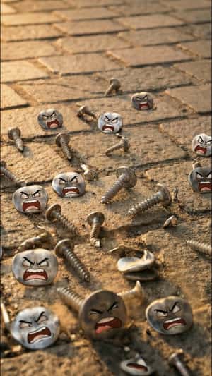 Street Items with Faces in a fake-out-of-home ad of Xiaomi