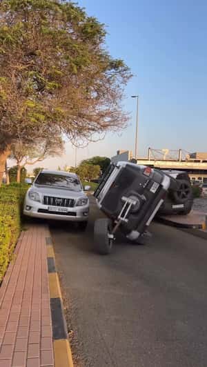 FJ Cruiser Passes Through Sideways in a fake-out-of-home ad of Automax 