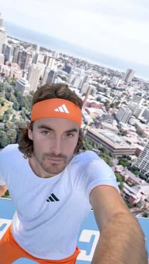 Tennis Court on Rooftop in a fake-out-of-home ad of Adidas