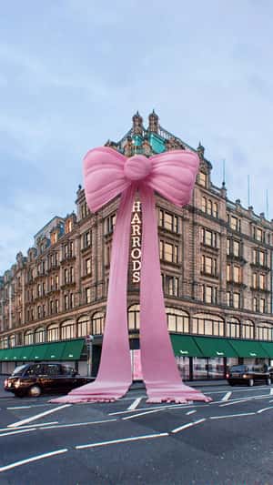 Giant Pink Ribbon Scarf in fake-out-of-home ad of Acne Studios