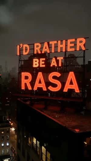 Rooftop Sign Flickers in a fake-out-of-home ad of RASA 