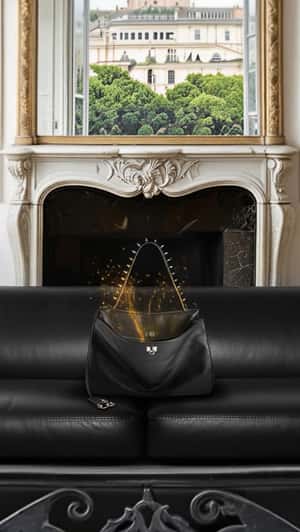 Handbag Revealed by Glowing Light in a fake-out-of-home ad of Balenciaga