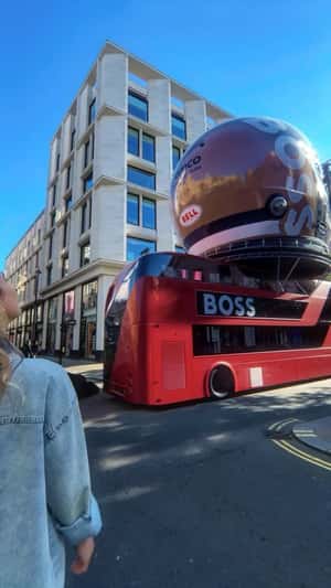 Giant Fernando Alonso Helmet fake out of home ad of BOSS