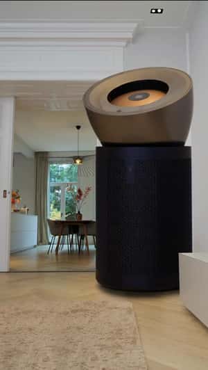Giant Air Purifier Shrinks to Life Size in a fake-out-of-home ad of Dyson