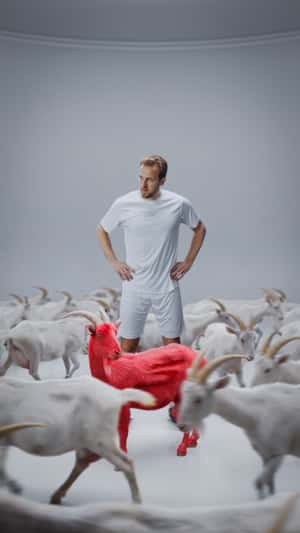 Goats Circle Harry Kane in a fake-out-of-home ad of Skechers Football