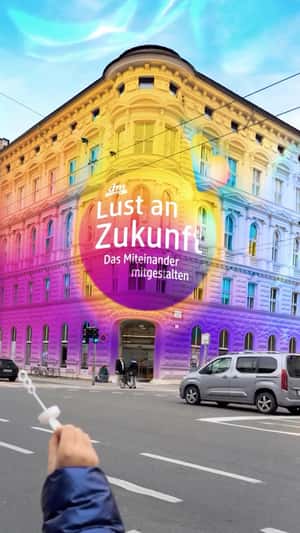 Bubble Transforms Palais Bartolotti-Partenfeld in a fake-out-of-home ad of DM