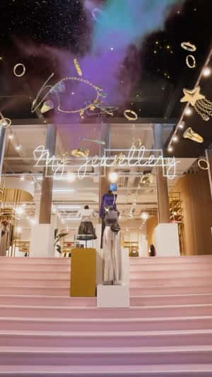 Cosmic Celestial Display in fake-out-of-home ad of My Jewellery