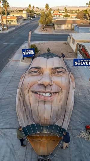 Balloon Soars Over Nevada in a fake-out-of-home ad of The Problem Solver