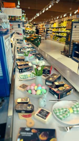 Deluxe Items Fall on Conveyor Belt in a fake-out-of-home ad of Lidl