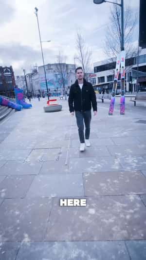 Giant Sports Equipment Glides on Street in a fake-out-of-home ad of Tobes