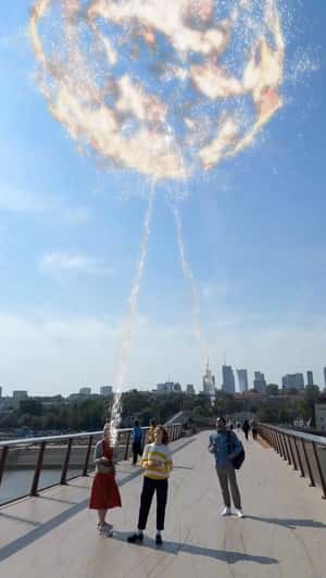 Light Emerges from Phones Forming Giant Orb in a fake-out-of-home ad of Lotto