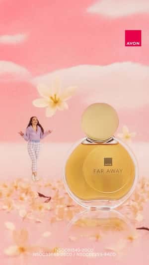 Woman Journeys Through Giant Makeup in a fake-out-of-home ad of Avon