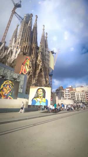 Drones Carry Paintings in a fake-out-of-home ad of Tarek Alajlani Vazquez