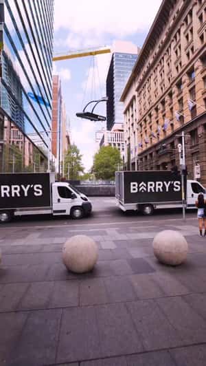 Barry’s Giant Treadmill Installation at Martin Place in a fake-out-of-home ad of Barry's
