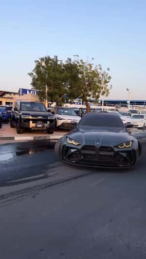 BMW Car Drifts to Trailer Truck in a fake-out-of-home ad of Automax