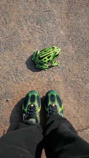 Giant Frog Leaps Across City Streets in a fake-out-of-home ad of Lust