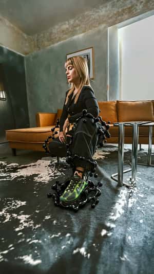 Box of Shoes Emerges from Digital Standee in a fake-out-of-home ad of Lust