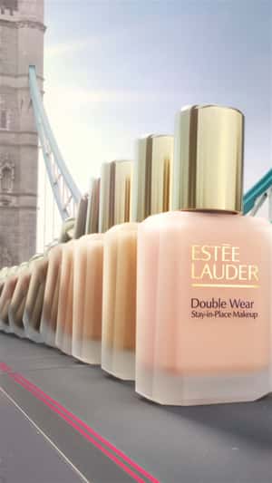 Estée Lauder Giant Foundation Domino in a fake-out-of-home ad of Estée Lauder