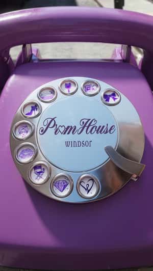 Giant Rotary Phone on Cobblestone Street in a fake-out-of-home ad of Windsor