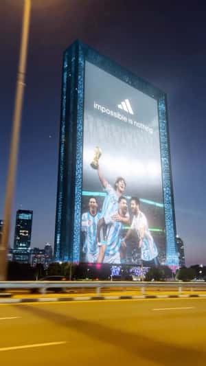 Dubai Frame World Cup Ad in fake-out-of-home ad of Adidas