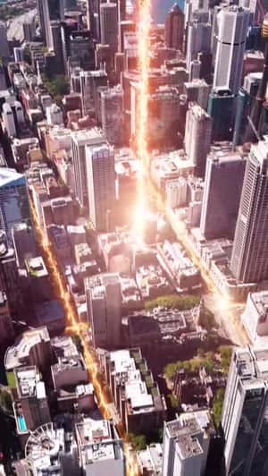 Giant Battery Sends Energy Across City in a fake-out-of-home ad of Blum