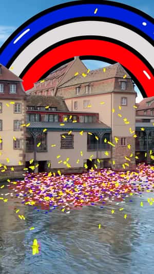 Colorful Confetti Across France in a fake-out-of-home ad of Biogaran