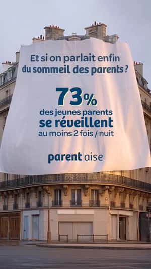 Giant Banner Revealed on Building Facade in a fake-out-of-home ad of Biolane