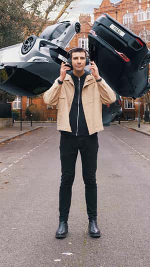 Objects Move as City Transforms in a fake-out-of-home ad of Marks and Spencer