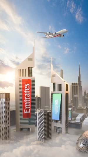 Toy Plane Turns Real on Desktop Screen in a fake-out-of-home ad of Emirates