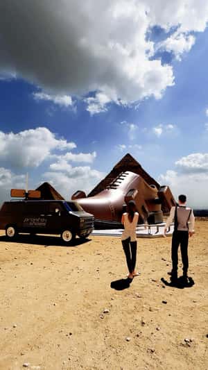 Giant Shoe Launches from Egypt to Dubai in a fake-out-of-home ad of Pronto Shoes