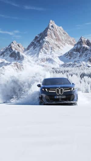 Car Writes Happy Season in Snow in a fake-out-of-home ad of BMW