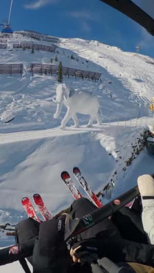 Sölden Snow Elephant Emerges on Ski Slope in a fake-out-of-home ad of Sölden