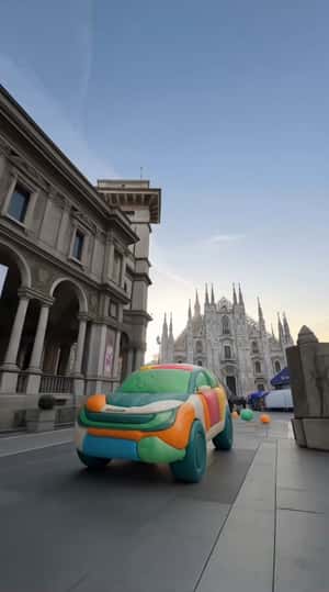 Colorful Clay Transforms Into Car in a fake-out-of-home ad of Škoda Auto