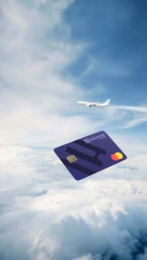 Card Speeds Past Airplane in a fake-out-of-home ad of Informer Money