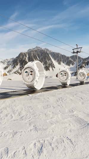 Giant Watches Move on Conveyor Belt in a fake-out-of-home ad of Swatch